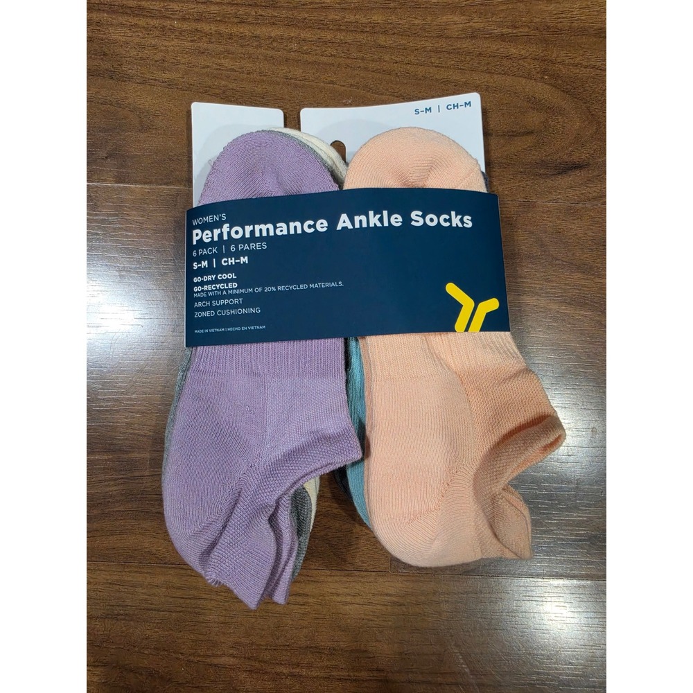 Old Navy Performance Ankle Socks Women S-M Multi New 6-Pack Arch Support Cushion